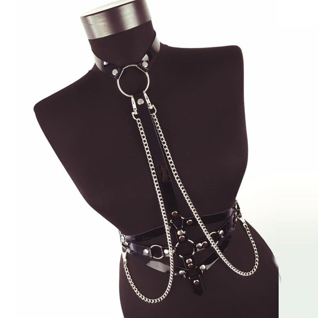 Rags n Rituals 'Slave for you' Chain O ring harness at $29.99 USD