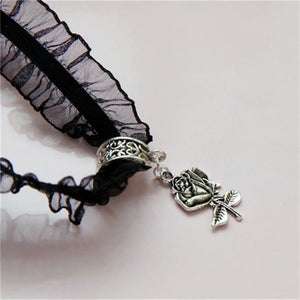 Rags n Rituals 'The End' Lace Rose Choker at $16.99 USD