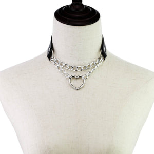 Rags n Rituals 'Danger' Heart chain faux leather choker at $11.99 USD