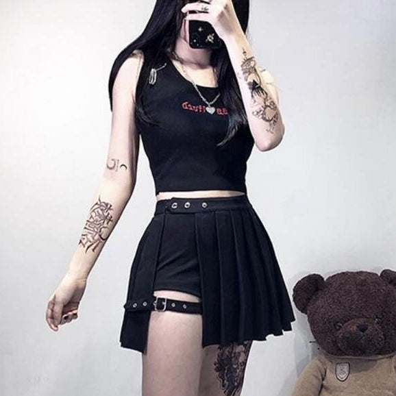 Rags n Rituals 'Omen' Black pleated skirt with shorts at $36.99 USD