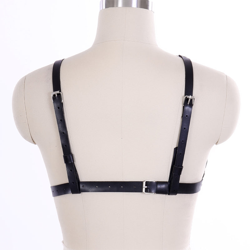 Rags n Rituals 'Alone in the Dark' Black triple ring faux leather harness at $24.99 USD
