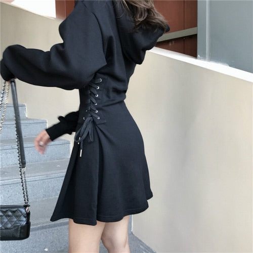 Misery' Gray or Black Lace Up Hooded Dress Rags n Rituals Misery' Gray or Black Lace Up Hooded Dress Rags n Rituals