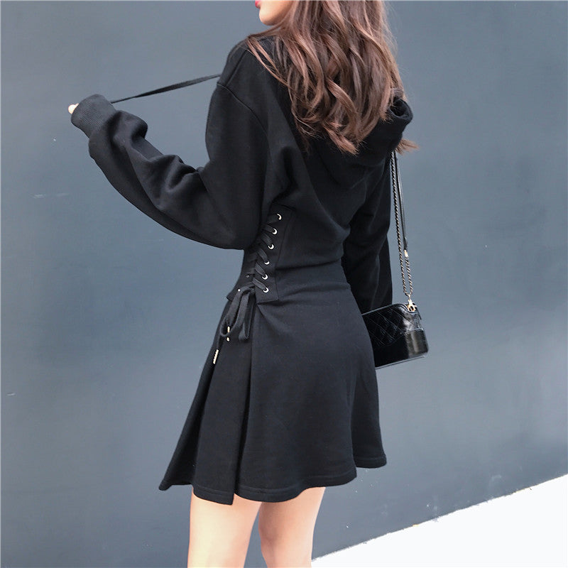 Misery' Gray or Black Lace Up Hooded Dress Rags n Rituals Misery' Gray or Black Lace Up Hooded Dress Rags n Rituals